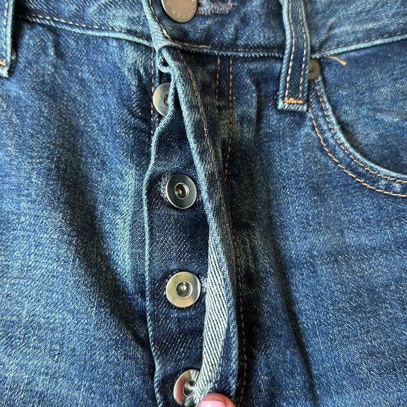 AG Kinsley High Rise Pop Crop Button Fly Blue Size 29 - Picture 4 of 8